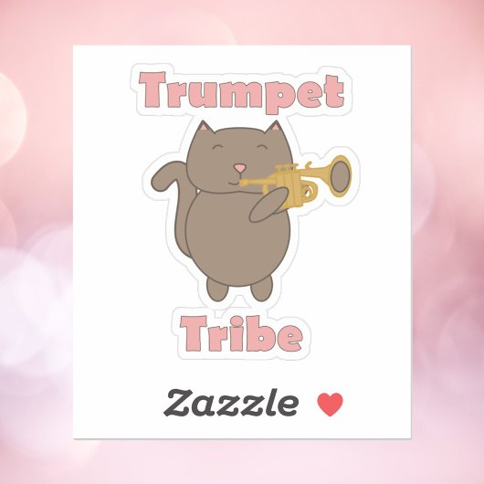 Trompet Stam Kat Muziek Sticker