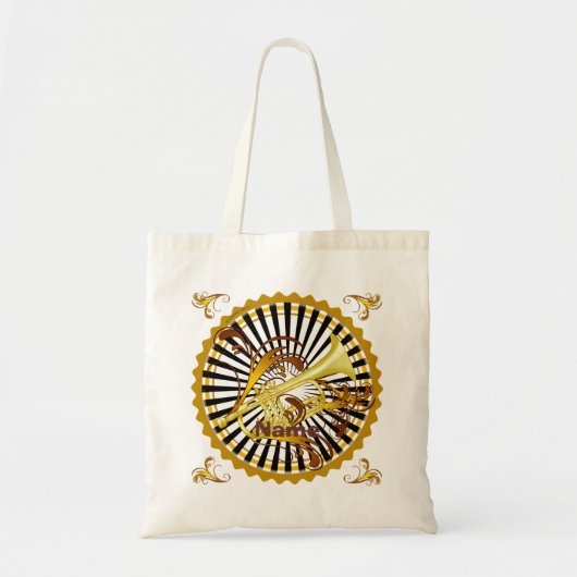 Trompet swirls boodschappentas tote bag (Voorkant)