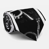 Trompet Terug en wit funky Stropdas (Opgerold)