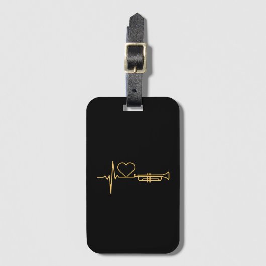 Trompet - Trompet Heartbeat Gift Bagagelabel (Voorkant (verticaal))