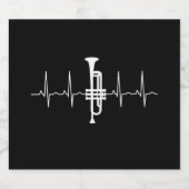Trompet - Trompet Heartbeat Gift Bier Etiket (Enkel label)