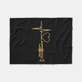 Trompet - Trompet Heartbeat Gift Fleece Deken (Voorkant (Horizontaal))