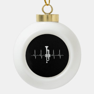 Trompet - Trompet Heartbeat Gift Keramische Bal Ornament