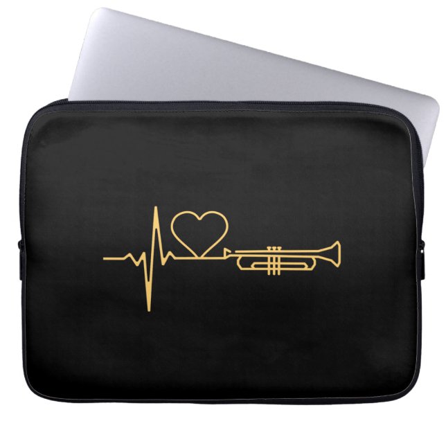 Trompet - Trompet Heartbeat Gift Laptop Sleeve (Voorkant)