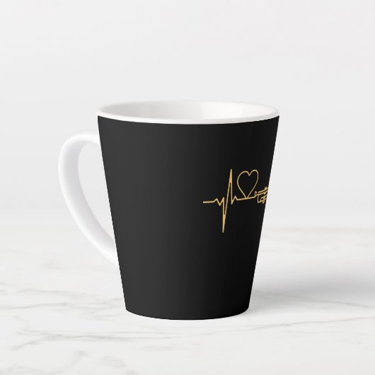 Trompet - Trompet Heartbeat Gift Latte Mok (Linkerhoek)