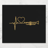 Trompet - Trompet Heartbeat Gift Likeurfles Etiket (Enkel label)