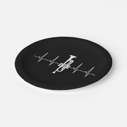 Trompet - Trompet Heartbeat Gift Papieren Bordje (Gekanteld)