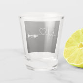 Trompet - Trompet Heartbeat Gift Shot Glas (Achterkant)