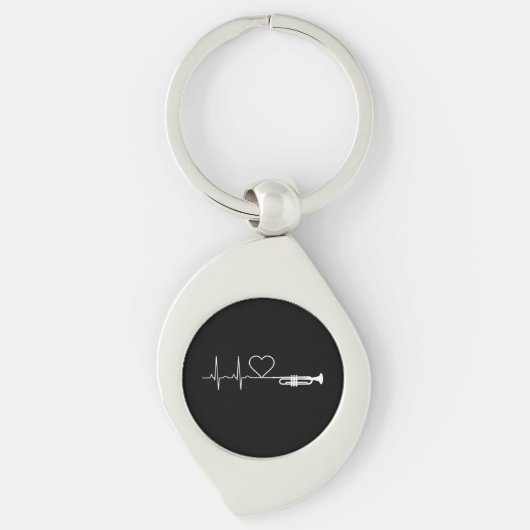 Trompet - Trompet Heartbeat Gift Sleutelhanger (Voorkant)