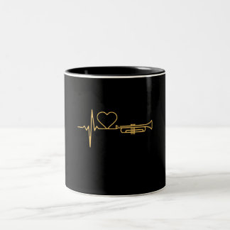 Trompet - Trompet Heartbeat Gift Tweekleurige Koffiemok