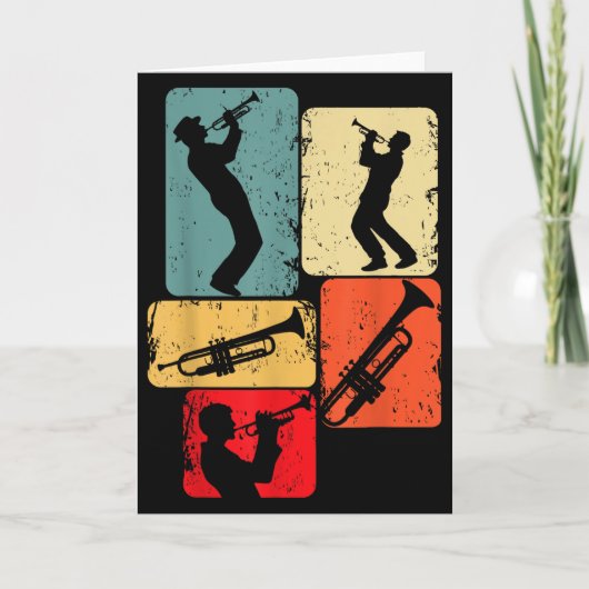 Trompet Trompettist Jazz Muzikant Jongens Mannen  Kaart (Voorkant)
