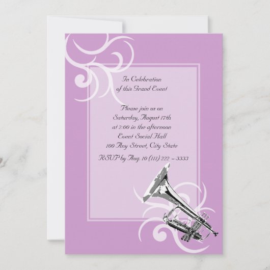 Trompet Volledige Kleur Kaart (Voorkant)