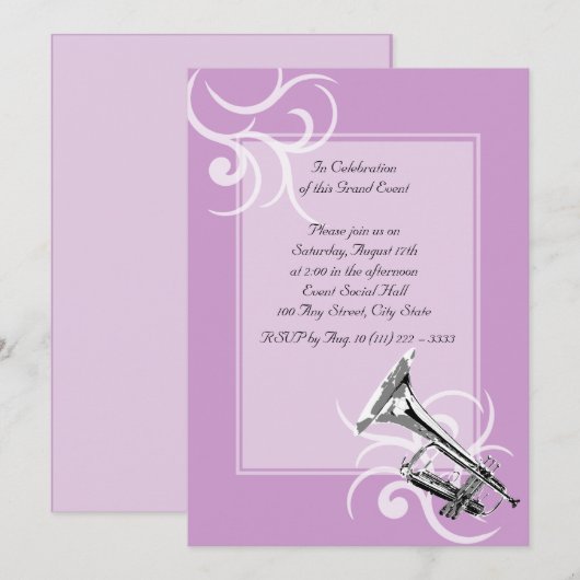 Trompet Volledige Kleur Kaart (Voorkant / Achterkant)