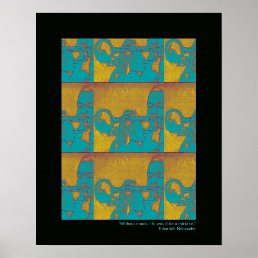 trompetdruk voor muren poster (Voorkant)