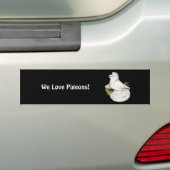Trompetduif Wit Bumpersticker (Op auto)