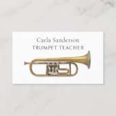 Trompetleraar Brass Instrument Muziekinstructeur Visitekaartje (Voorkant)