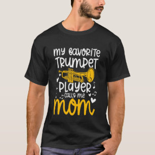 Trompetmoeder die trots is op een trompetspelende t-shirt