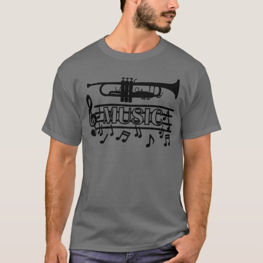 Trompetmuziek cadeau t-shirt (Voorkant)