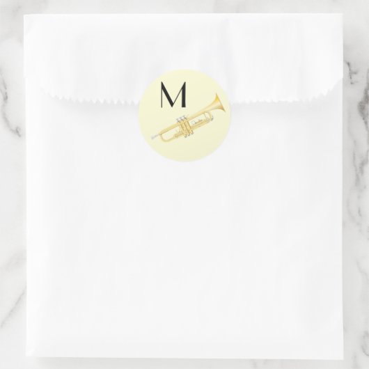 Trompetmuziekleraar Ronde Sticker (Tas)