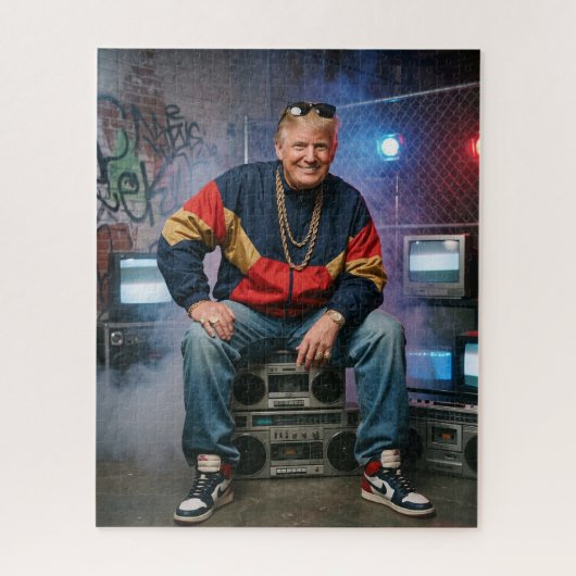 Trompetrapper Hip Hop Gouden Ketting Boembox Legpuzzel (Verticaal)
