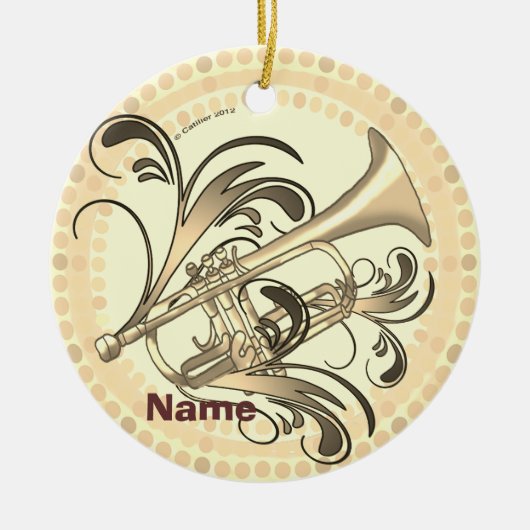 Trompetritme  keramisch ornament (Voorkant)