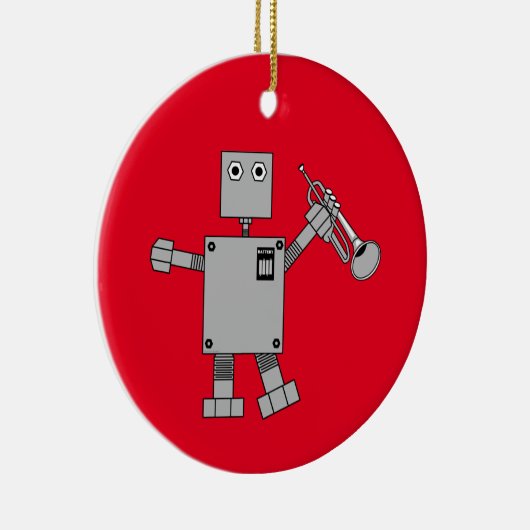 trompetrobot keramisch ornament (Rechts)