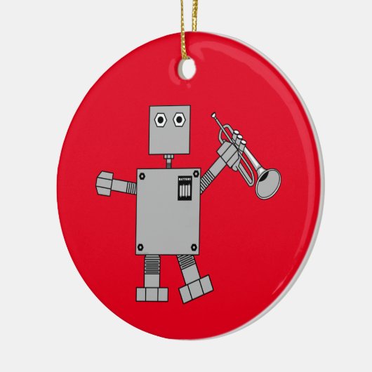 trompetrobot keramisch ornament (Links)