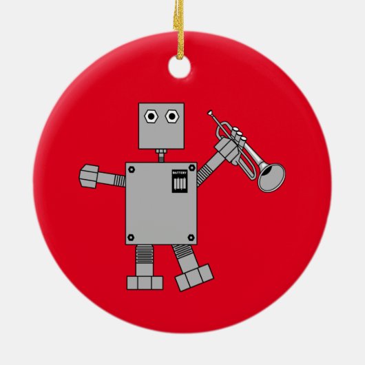 trompetrobot keramisch ornament (Achterkant)