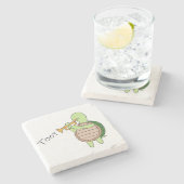 Trompetschildpad Coster Stenen Onderzetter (Zijkant)