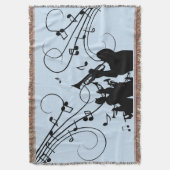 Trompetsectie Blauwe Muziek Deken (Voorkant Verticaal)