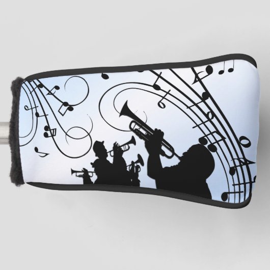 Trompetsectie Blauwe Muziek Golfheadcover (Voorkant)