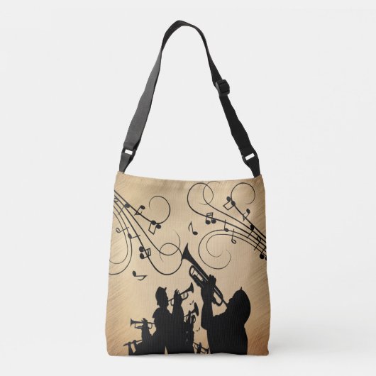 Trompetsectie Rustieke muziek Crossbody Tas (Achterkant)