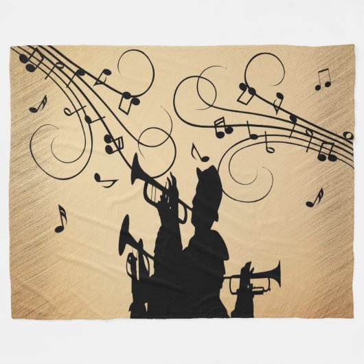 Trompetsectie Rustieke muziek Fleece Deken (Voorkant (Horizontaal))