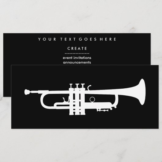 trompetsilhouet kaart (Voorkant / Achterkant)