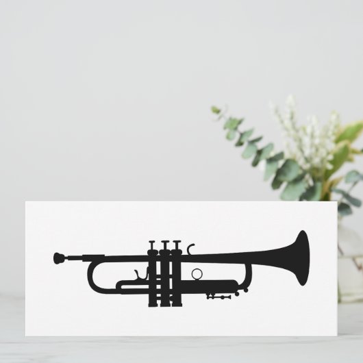 trompetsilhouet kaart (Staand voorkant)