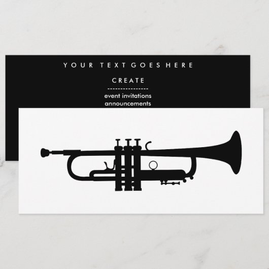 trompetsilhouet kaart (Voorkant / Achterkant)