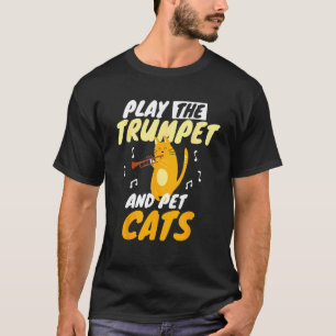 Trompetspeler Kat  Trompettist Huisdierkatten Humo T-shirt