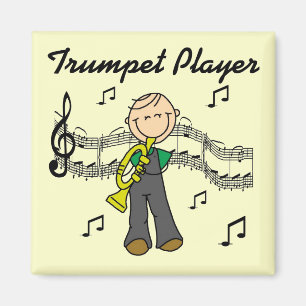 Trompetspeler T-shirts en cadeaus Magneet