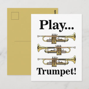 Trompetspeler Trompettist Muzikant Briefkaart