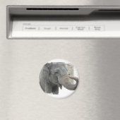 Trompetterend olifant ronde Button Magneet (Insitu (Vaatwasser))