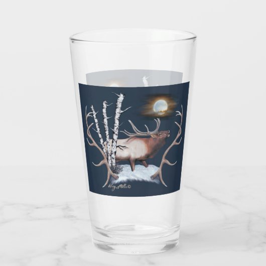Trompetterende Bull Elk Glas (Achterkant)