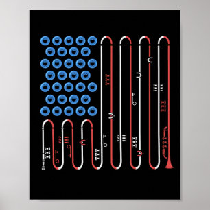 Trompettist 4th of July Jazz Music USA Trompet Poster