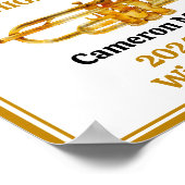 Trompettist High School Band Gold gepersonaliseerd Poster (Hoek)