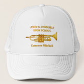 Trompettist High School Band Gold gepersonaliseerd Trucker Pet (Voorkant)