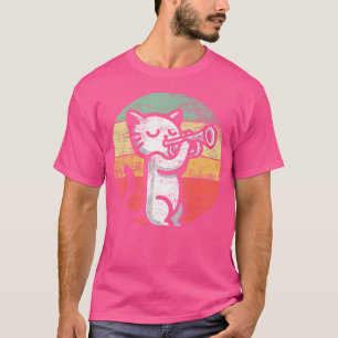 Trompettist I Cat speelt trompet T-shirt