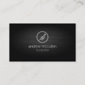 Trompettist Icon Brushed Metal Music Visitekaartje (Voorkant)