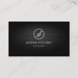 Trompettist Icon Brushed Metal Music Visitekaartje