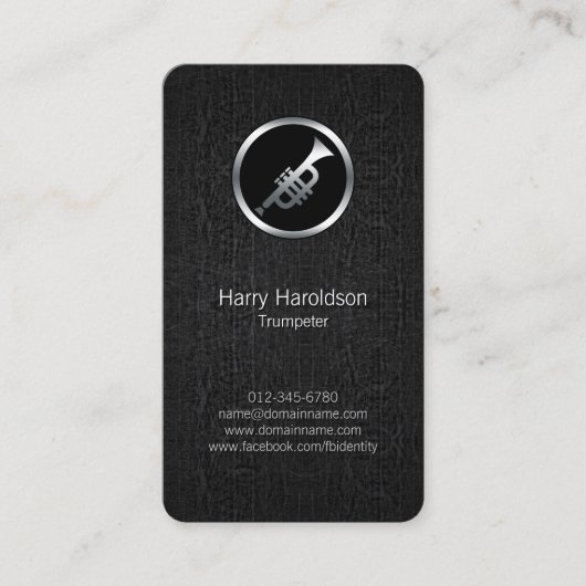 Trompettist Icon Grunge BusinessCard Visitekaartje (Voorkant)