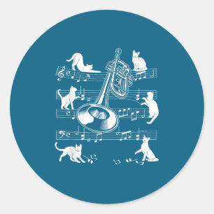 Trompettist Katten Voor Katten Minnende Trompettis Ronde Sticker