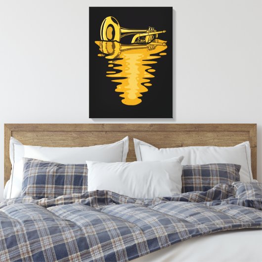 trompettist muzikant marching band trompettist canvas afdruk (Insitu (Slaapkamer))